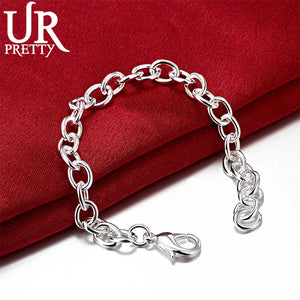 925 Silver O-Shape Bracelet Wedding Engagement Party Jewelry