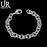 925 Silver O-Shape Bracelet Wedding Engagement Party Jewelry