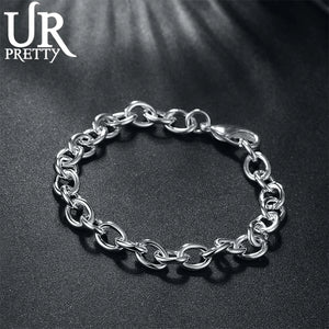 925 Silver O-Shape Bracelet Wedding Engagement Party Jewelry