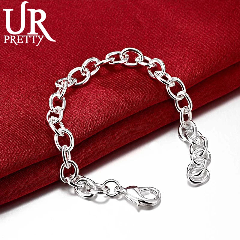 925 Silver O-Shape Bracelet Wedding Engagement Party Jewelry