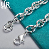 925 Silver Oval Chain Bracelet Engagement Wedding Jewelry