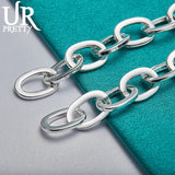 925 Silver Multi-circle Chain Bracelet Wedding Charm Jewelry