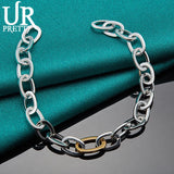 925 Silver Multi-circle Chain Bracelet Wedding Charm Jewelry
