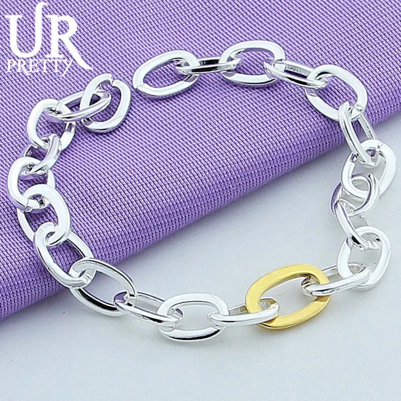925 Silver Multi-circle Chain Bracelet Wedding Charm Jewelry