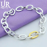 925 Silver Multi-circle Chain Bracelet Wedding Charm Jewelry