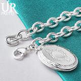 925 Silver Photo Frame Chain Bracelet Wedding Party Jewelry