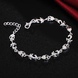 925 Silver Owl Fox Chain Bracelet Wedding Party Jewelry Christmas Gift