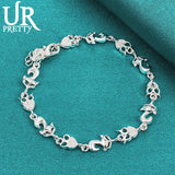925 Silver Owl Fox Chain Bracelet Wedding Engagem...