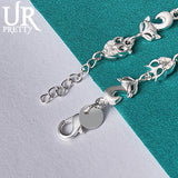 925 Silver Owl Fox Chain Bracelet Wedding Party Jewelry Christmas Gift