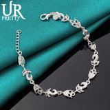 925 Silver Owl Fox Chain Bracelet Wedding Engagem...