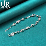 925 Silver Owl Fox Chain Bracelet Wedding Engagem...