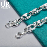 925 Silver Pig Nose Chain Bracelet Wedding Engagement Party Jewelry