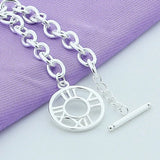925 Silver Roman Numerals Chain Bracelet Men Women Wedding Party Charm