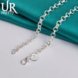 925 Silver Roman Numerals Pendant Necklace 18 Inch Chain for Women