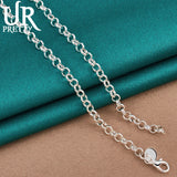 925 Silver Roman Numerals Pendant Necklace 18 Inch Chain for Women