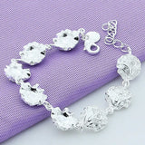 925 Silver Rose Chain Bracelet Charm Jewelry
