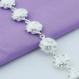 925 Silver Rose Chain Bracelet Charm Jewelry