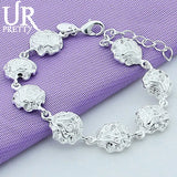 925 Silver Rose Chain Bracelet Charm Jewelry