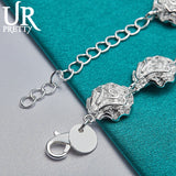 925 Silver Rose Chain Bracelet Charm Jewelry