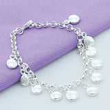 925 Silver Bean Chain Bracelet Wedding Charm Jewelry