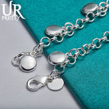 925 Silver Bean Chain Bracelet Wedding Charm Jewelry