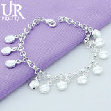 925 Silver Bean Chain Bracelet Wedding Charm Jewelry