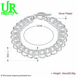 925 Silver Circle Chain Bracelet for Women