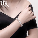925 Silver Circle Chain Bracelet for Women