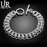 925 Silver Circle Chain Bracelet for Women