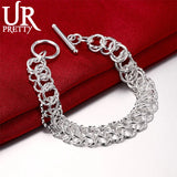 925 Silver Circle Chain Bracelet for Women