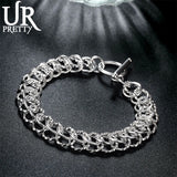 925 Silver Circle Chain Bracelet for Women