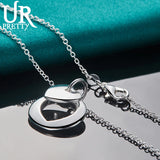 925 Silver Heart Pendant Necklace 16-30 Inch Chain Wedding Jewelry