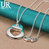 925 Silver Heart Pendant Necklace 16-30 Inch Chain Wedding Jewelry