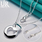 925 Silver Heart Pendant Necklace 16-30 Inch Chain Wedding Jewelry