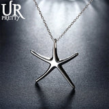 925 Silver Sea Star Pendant Necklace 16-30 Inch