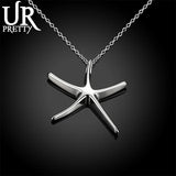 925 Silver Sea Star Pendant Necklace 16-30 Inch