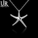 925 Silver Sea Star Pendant Necklace 16-30 Inch