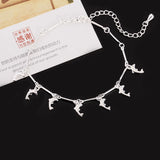 925 Silver 7 Dolphins Chain Bracelet for Men Women