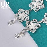 925 Sterling Silver Seven Flowers Chain Bracelet For Women