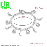 925 Silver Shoes&Bags Chain Bracelet Wedding Jewelry