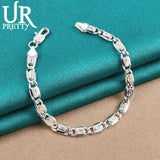 925 Silver Chain Bracelet for Men Women Wedding Party Gift