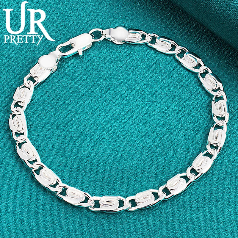925 Silver Chain Bracelet for Men Women Wedding Party Gift