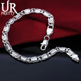 925 Sterling Silver Chain Bracelet Wedding Party Jewelry Gift