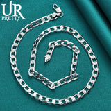 925 Silver Single Buckle Necklace 16-24 Inch Chain