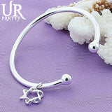 925 Silver 6 Pointed Star Bangle Bracelet For Women