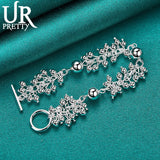 925 Silver Beads Chain Bracelet Smooth Style