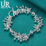 925 Silver Beads Chain Bracelet Smooth Style