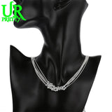 925 Silver Smooth Bead Ball Grapes Necklace 18 Inches Chain Woman Jewelry