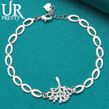 925 Silver Tree Chain Bracelet Wedding Party Jewelry