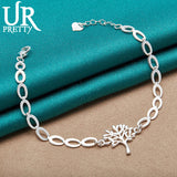 925 Silver Tree Chain Bracelet Wedding Party Jewelry